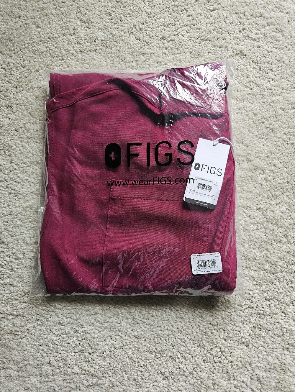 Figs Cranberry Rafaela Cargo Jumpsuit